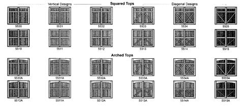 CHI Fiberglass Carriage House Garage Door Model 5500 Panel Designs